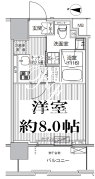 コスモグランス南品川 405 間取り図