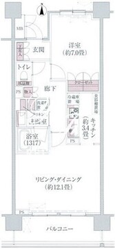リージア経堂テラスガーデン 707 間取り図