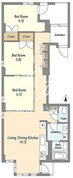 Huit神楽坂 301 間取り図