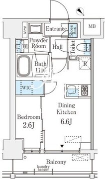 ベルファース八丁堀ウエスト 203 間取り図