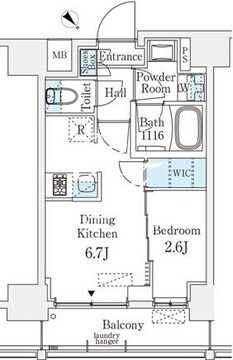 ベルファース八丁堀ウエスト 703 間取り図