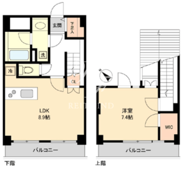ルクレ初台 403 間取り図