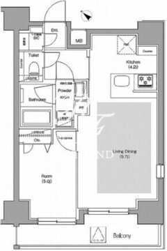 プレミアムキューブ品川戸越DEUX 1203 間取り図