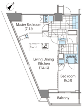 コンフォリア新宿イーストサイドタワー 716 間取り図