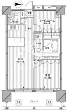 カスタリア麻布十番七面坂 1003 間取り図