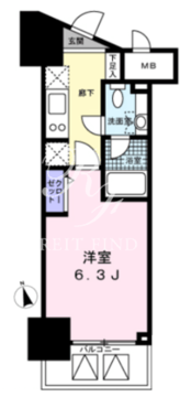レジディア高輪桂坂 502 間取り図