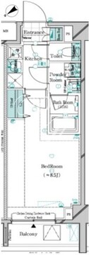 ガリシアレジデンス松陰神社 203 間取り図