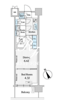 プレノ清澄庭園 621 間取り図