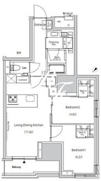 ザ・パークハビオ市ヶ谷ウエスト 302 間取り図