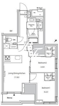 ザ・パークハビオ市ヶ谷ウエスト 1002 間取り図