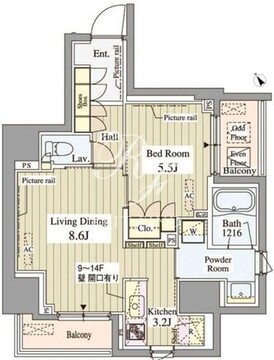 セレサ日本橋堀留町 401 間取り図