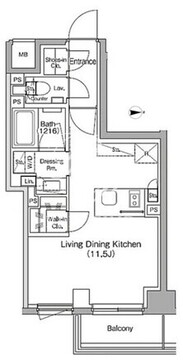 ザ・パークハビオ中野新橋 605 間取り図