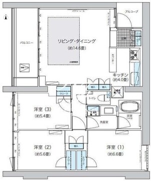 ガーデニエール砧ウエスト 327 間取り図