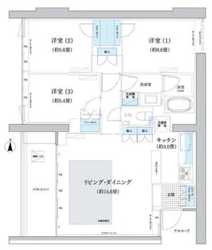 ガーデニエール砧ウエスト 424 間取り図