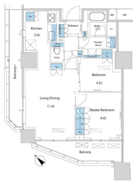 パークアクシス滝野川ラブリーズ 1405 間取り図