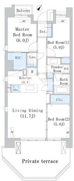 パークアクシス千川 101 間取り図