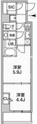 タスキリシェス蒲田 601 間取り図