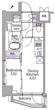 イプセ三軒茶屋 204 間取り図