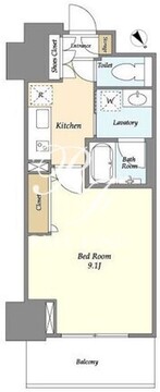フロンティア新宿タワー 1606 間取り図