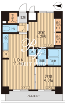 KDXレジデンス入谷 1102 間取り図
