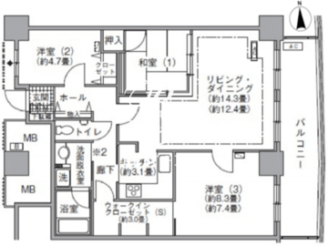 アクティ汐留 1014 間取り図