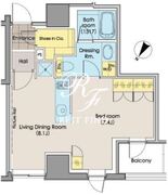 パークハビオ水天宮前 202 間取り図 ?>