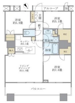 ブリリアマーレ有明タワー&ガーデン 2230 間取り図