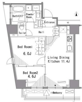 パークアクシス新板橋ウエスト 1103 間取り図