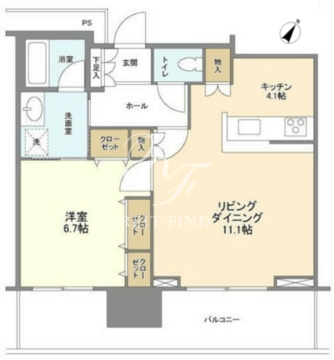 リガーレ日本橋人形町 3005 間取り図