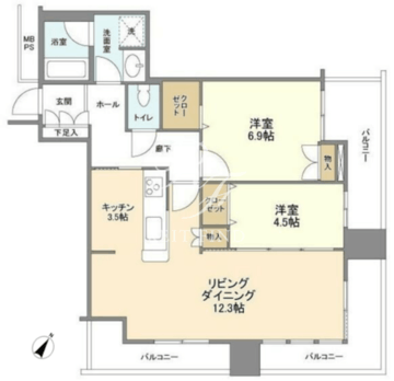 リガーレ日本橋人形町 3404 間取り図
