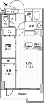 ドゥーエ曳舟 408 間取り図