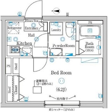 ラフィスタ品川西大井 202 間取り図