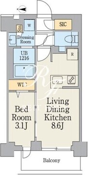 クレストコート大岡山 406 間取り図