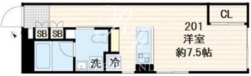 ルミークアン桜新町ノース 201 間取り図