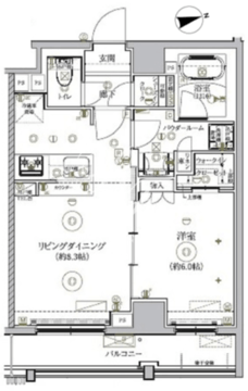 リルシア北新宿 406 間取り図