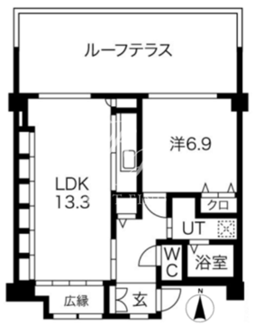 シティコート目黒 3-609 間取り図