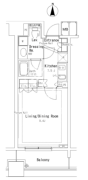 パークアクシス御茶ノ水ステージ 202 間取り図