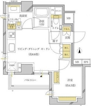 プレミアム大岡山 401 間取り図