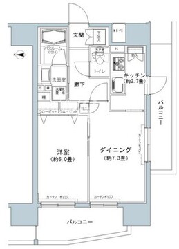 パークキューブ板橋本町 1401 間取り図