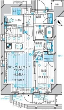 ルジェンテ早稲田 203 間取り図