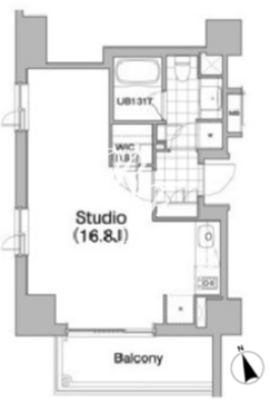 アパートメンツタワー六本木 803 間取り図
