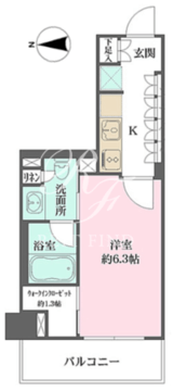 ザ・パークワンズ山吹神楽坂 503 間取り図