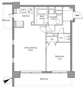 レジディア赤坂 304 間取り図