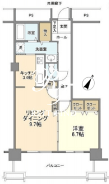 トルナーレ日本橋浜町 3407 間取り図
