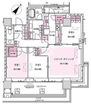 ザ・パークハウスグラン千鳥ヶ淵 205 間取り図