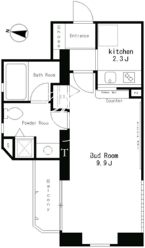 パークアクシス西麻布ステージ 201 間取り図