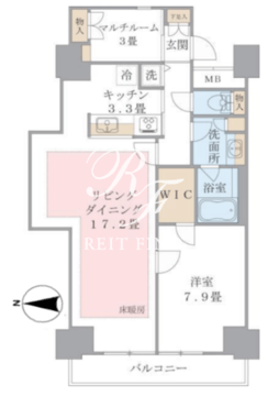 ブリリアイスト東雲キャナルコート 1006 間取り図