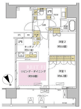ザ・パークハウス渋谷美竹 301 間取り図