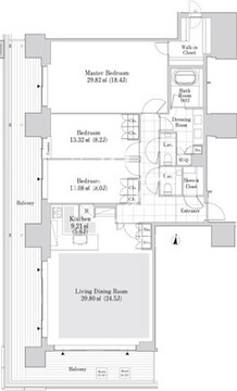 六本木グランドタワーレジデンス 2104 間取り図