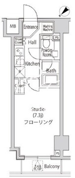 カーサスプレンディッド虎ノ門エスト 803 間取り図